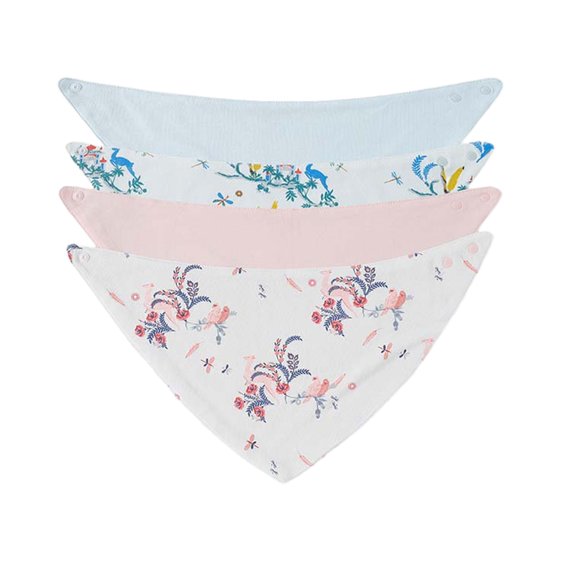 مريلة أطفال من جي بي، ثلاثية الأبعاد، مزدوجة الطبقات، مصنوعة من القطن، عبوة من 4 قطع