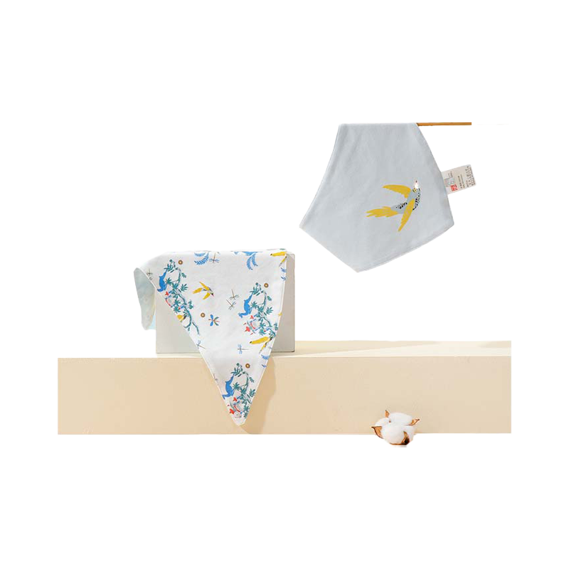 مريلة أطفال من جي بي، ثلاثية الأبعاد، مزدوجة الطبقات، مصنوعة من القطن، عبوة من 4 قطع