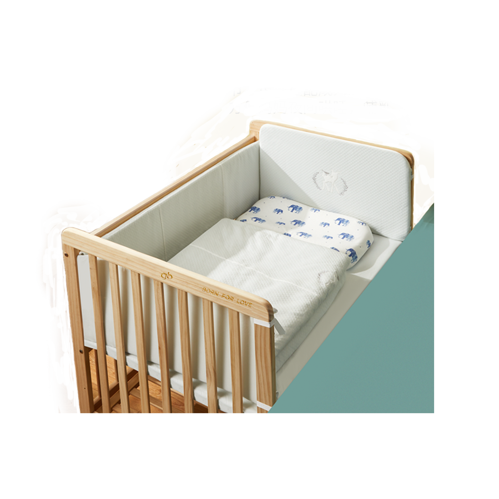 سرير أطفال من خشب الزان الصلب gb MC3000