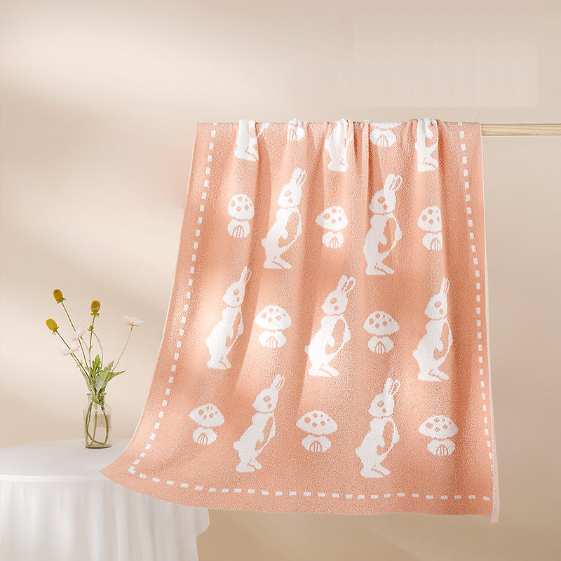 Feather yarn double-sided blanket