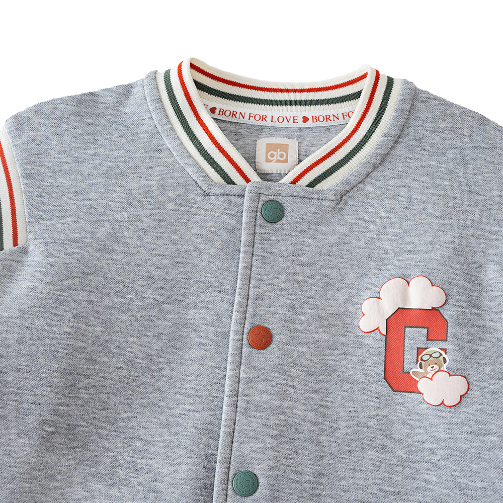 Contrast color baseball jacket